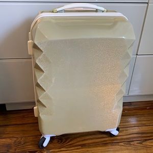 Luxe hardside pottery barn teen glitter suitcase